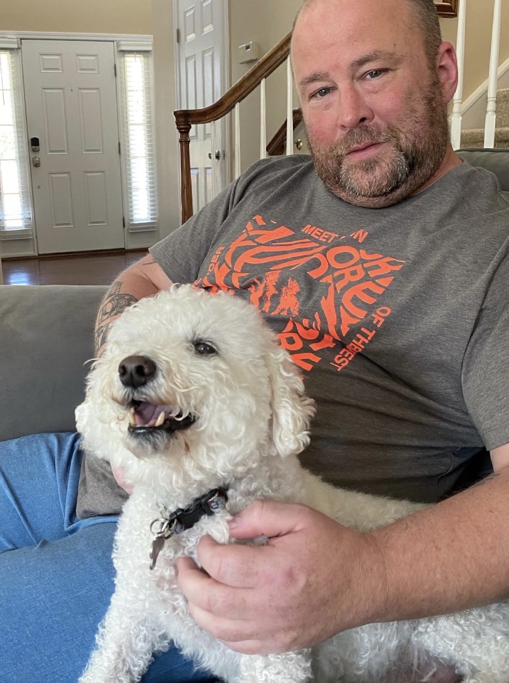 Michael Donovan Veterinary and Rehabilitation Center of Cape Elizabeth and Henry the Bichon Frise